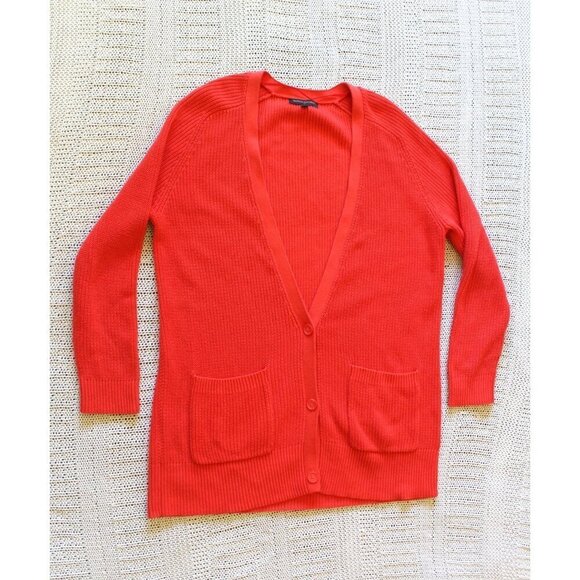 Banana Republic Cotton Cable knit long cardigan Size LG Pockets buttons Sweater - Picture 10 of 10